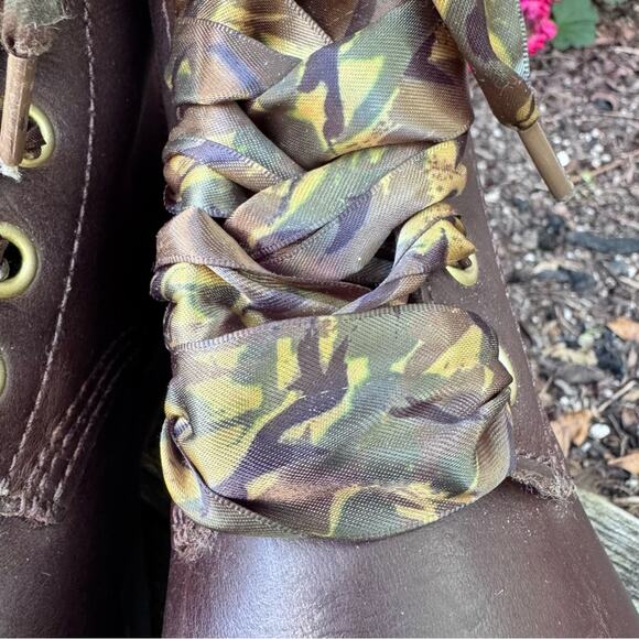 Dr. Martens Aimilta Camo Camouflage Brown Moto Boots Women's 8 US / 6 UK - Picture 4 of 12